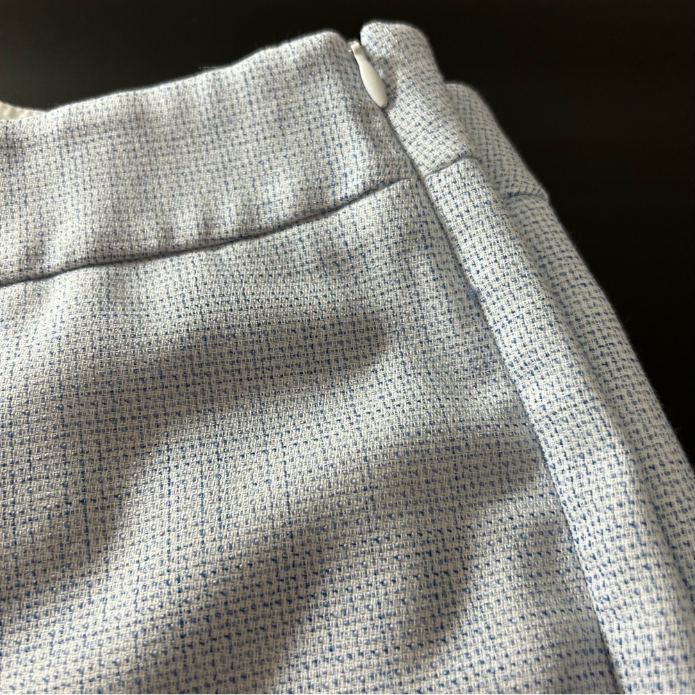 Talbots Career Pants Women's Fully Lined Straight Leg Blue White Sz 10 Side Zip - Picture 4 of 8